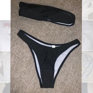 Tiny black bikini